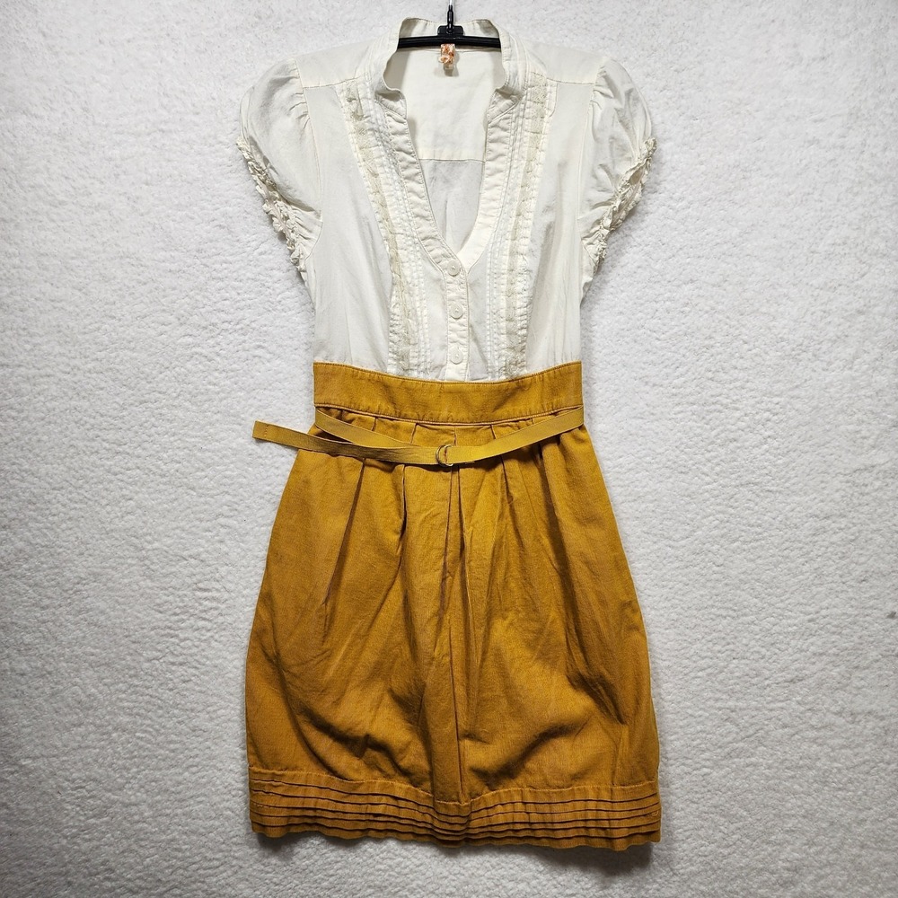 Maeve Anthropologie Dress Womens 0 Boho Cottagecore Corduroy Belted
